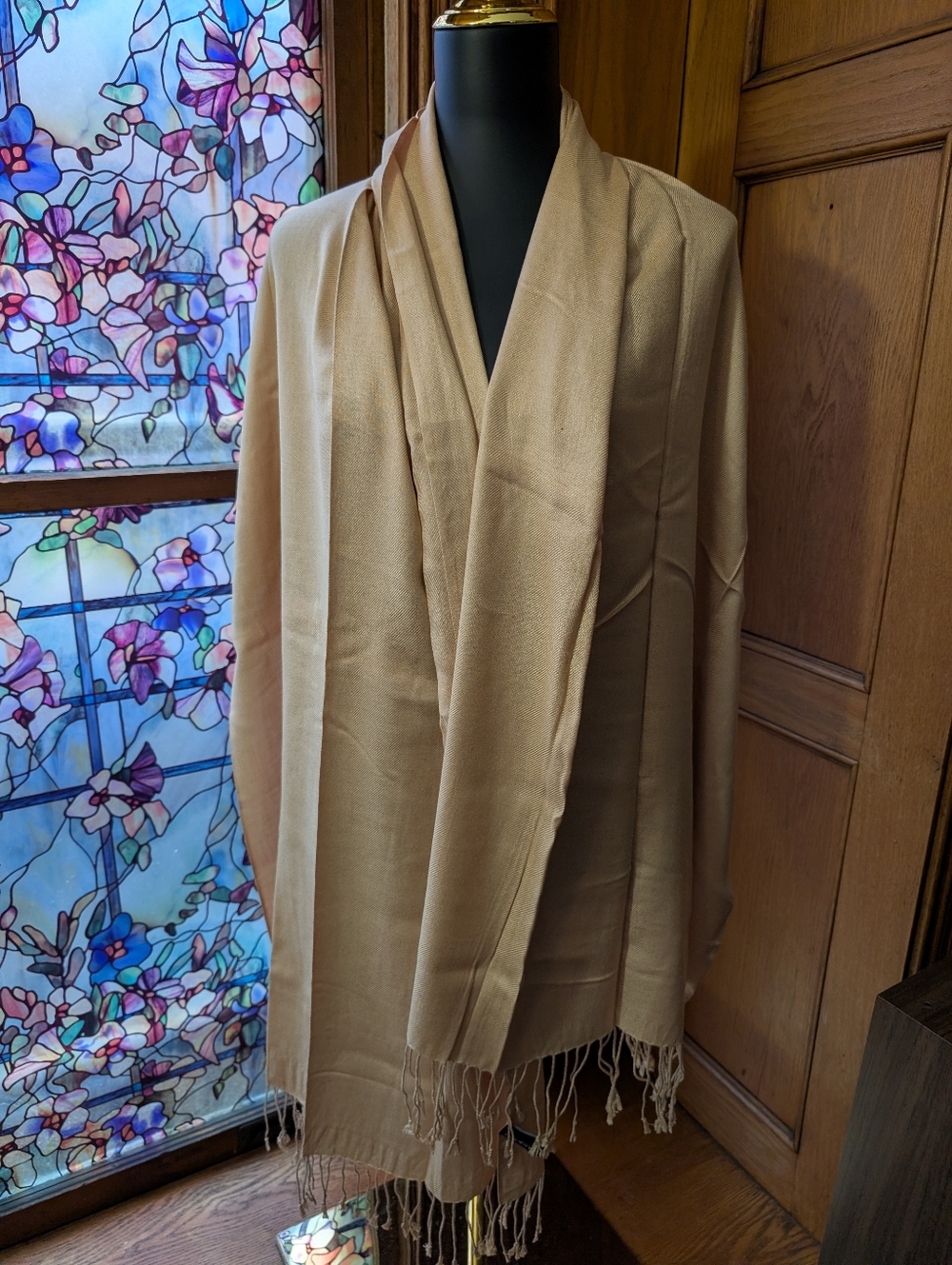 Jones New York Beige Fringe Scarf